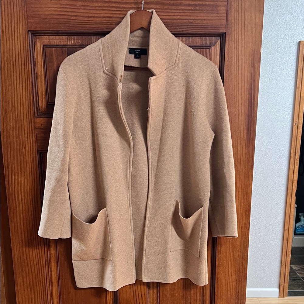 J.Crew Tan Open Front Blazer Cardigan